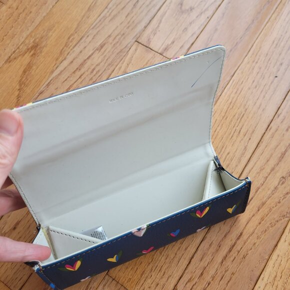 Fossil Sofia Sunglasses Case Floral Hearts Blue Hard Case Triangle - Picture 7 of 11